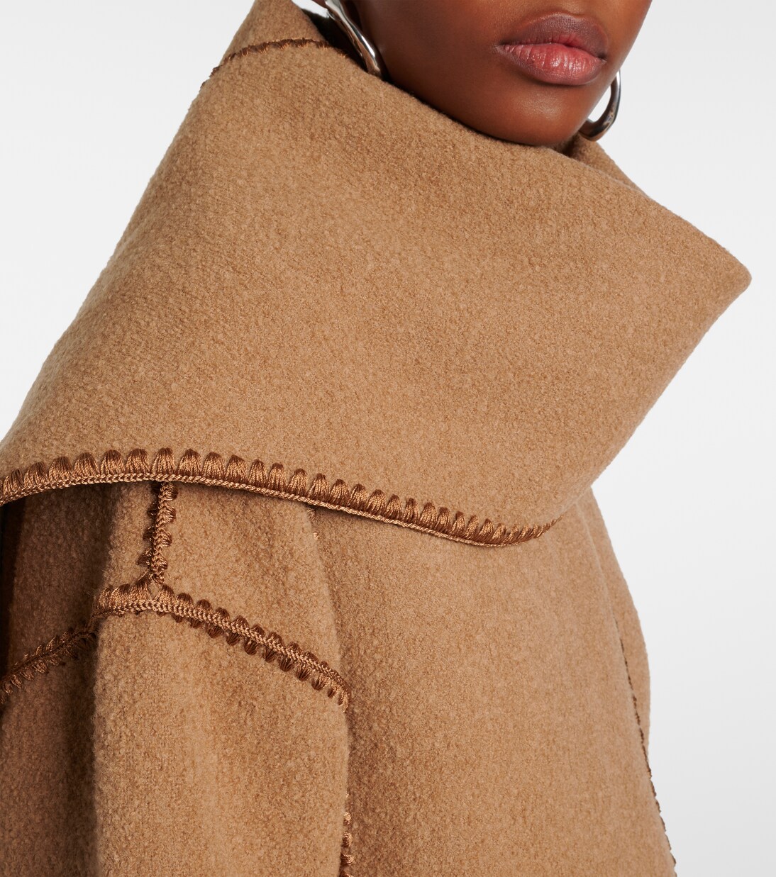 Embroidered wool-blend scarf coat | Toteme