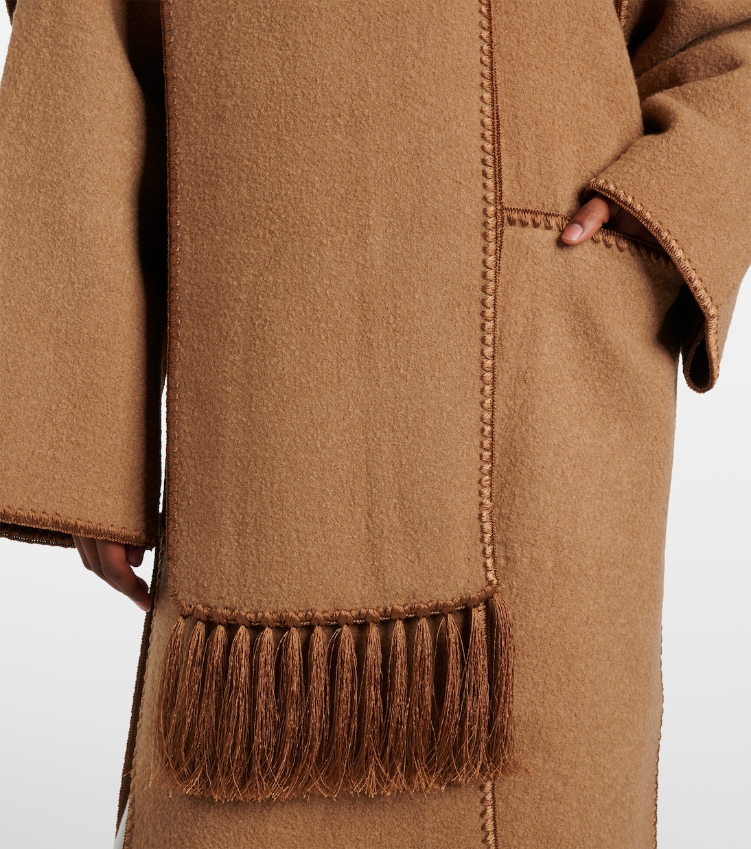 Embroidered wool-blend scarf coat | Toteme