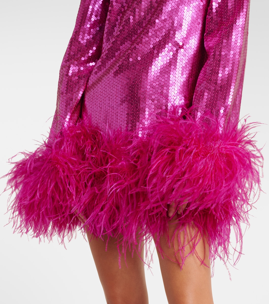 Minikleid Gina mit Pailletten und Federn | Taller Marmo