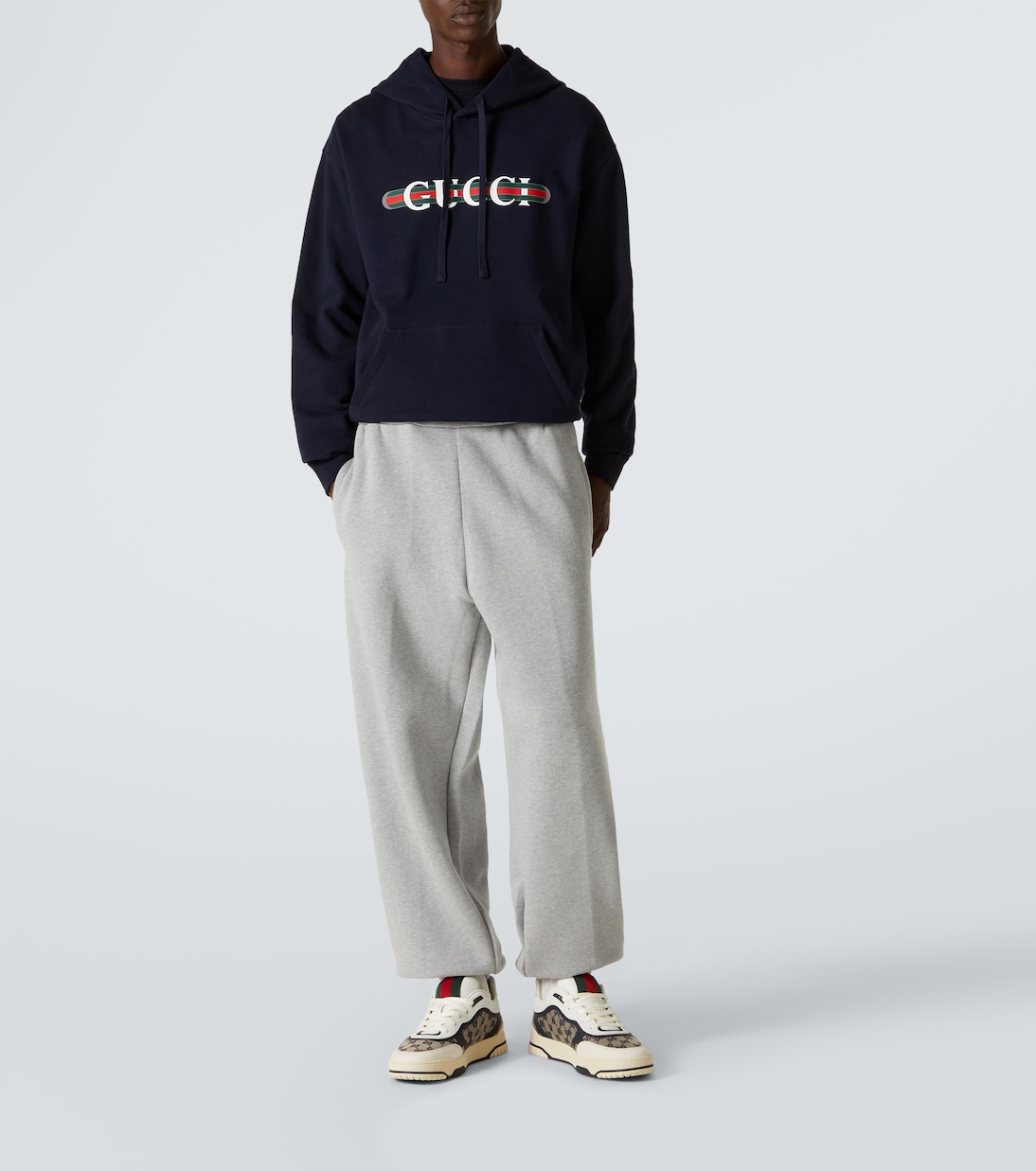 Logo cotton jersey hoodie | Gucci