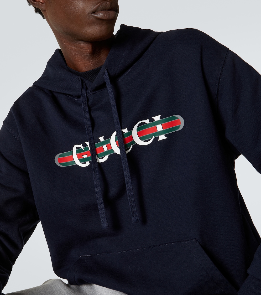 Logo cotton jersey hoodie | Gucci
