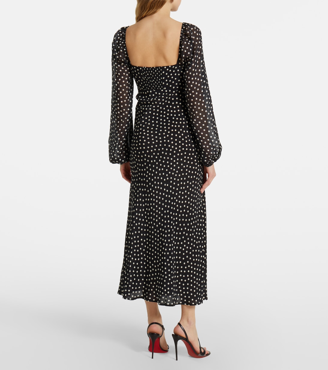 Abito lungo Ivy in seta a pois | Rixo