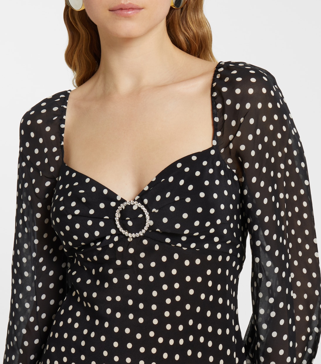 Abito lungo Ivy in seta a pois | Rixo