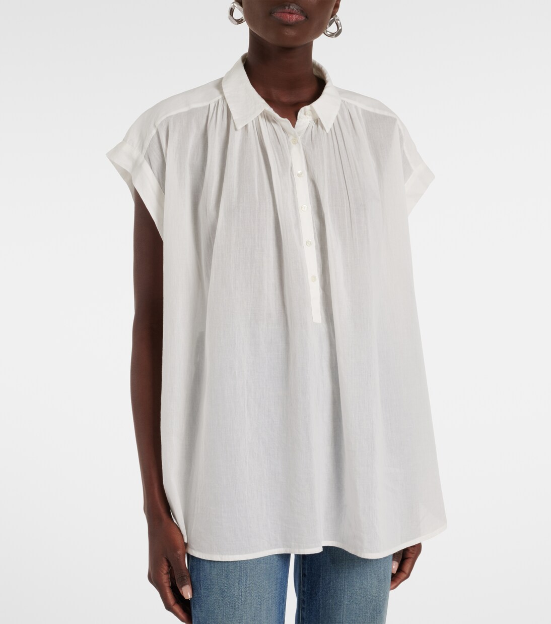 Normandy shirred cotton blouse | Nili Lotan