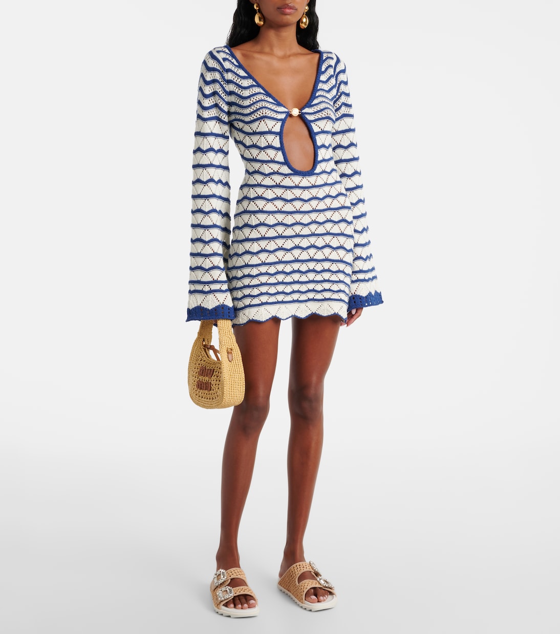 Robe Rey rayée en coton mélangé | Bananhot