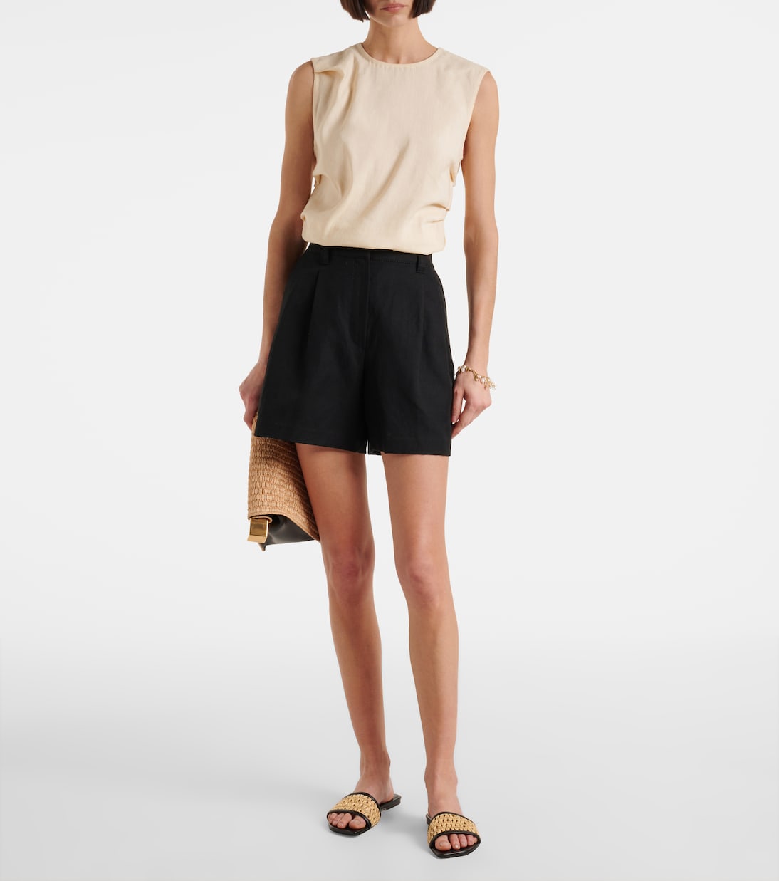 Ava 50 leather-trimmed mules | Paris Texas