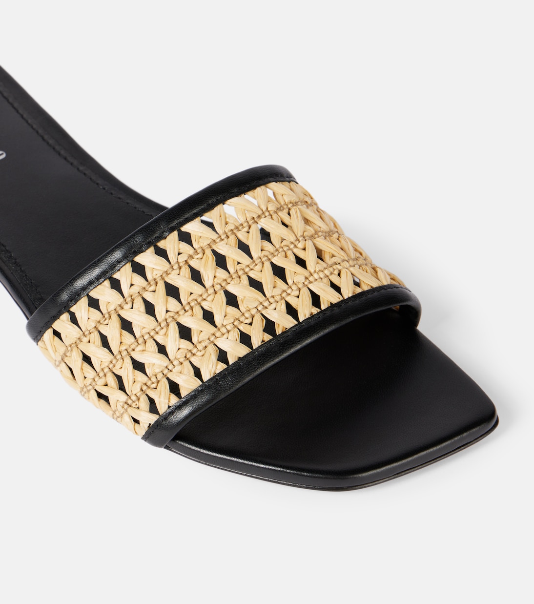 Ava 50 leather-trimmed mules | Paris Texas