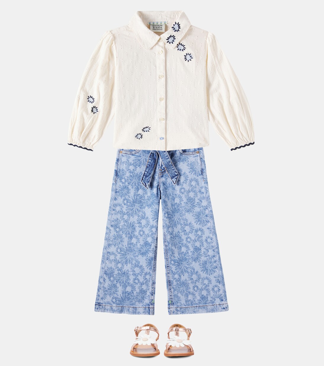 Besticktes Bluse aus Baumwolle | Scotch & Soda Kids