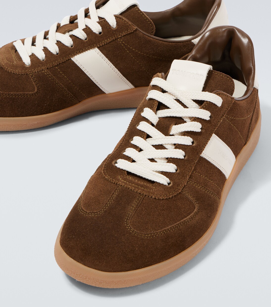 Archer leather-trimmed suede sneakers | Tom Ford
