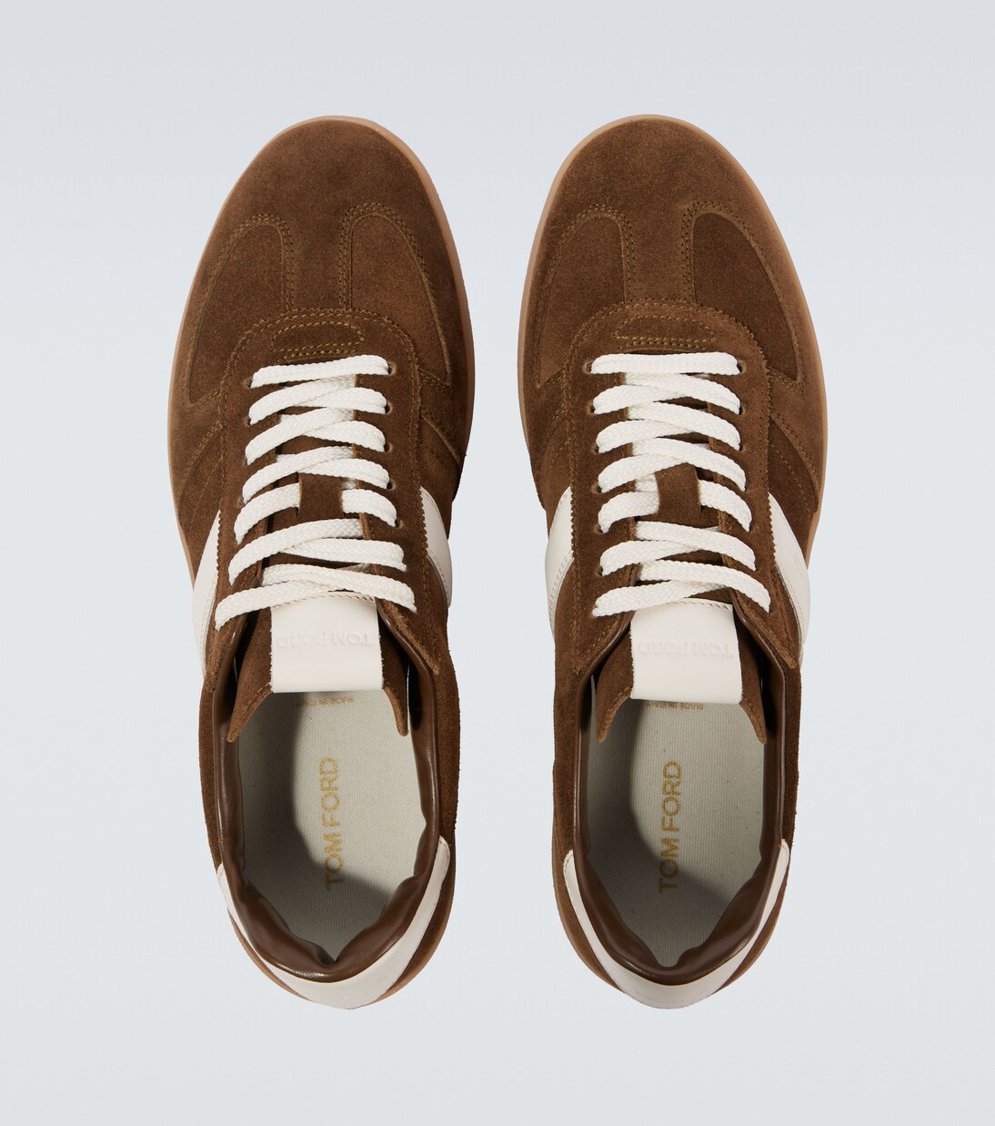 Archer leather-trimmed suede sneakers | Tom Ford