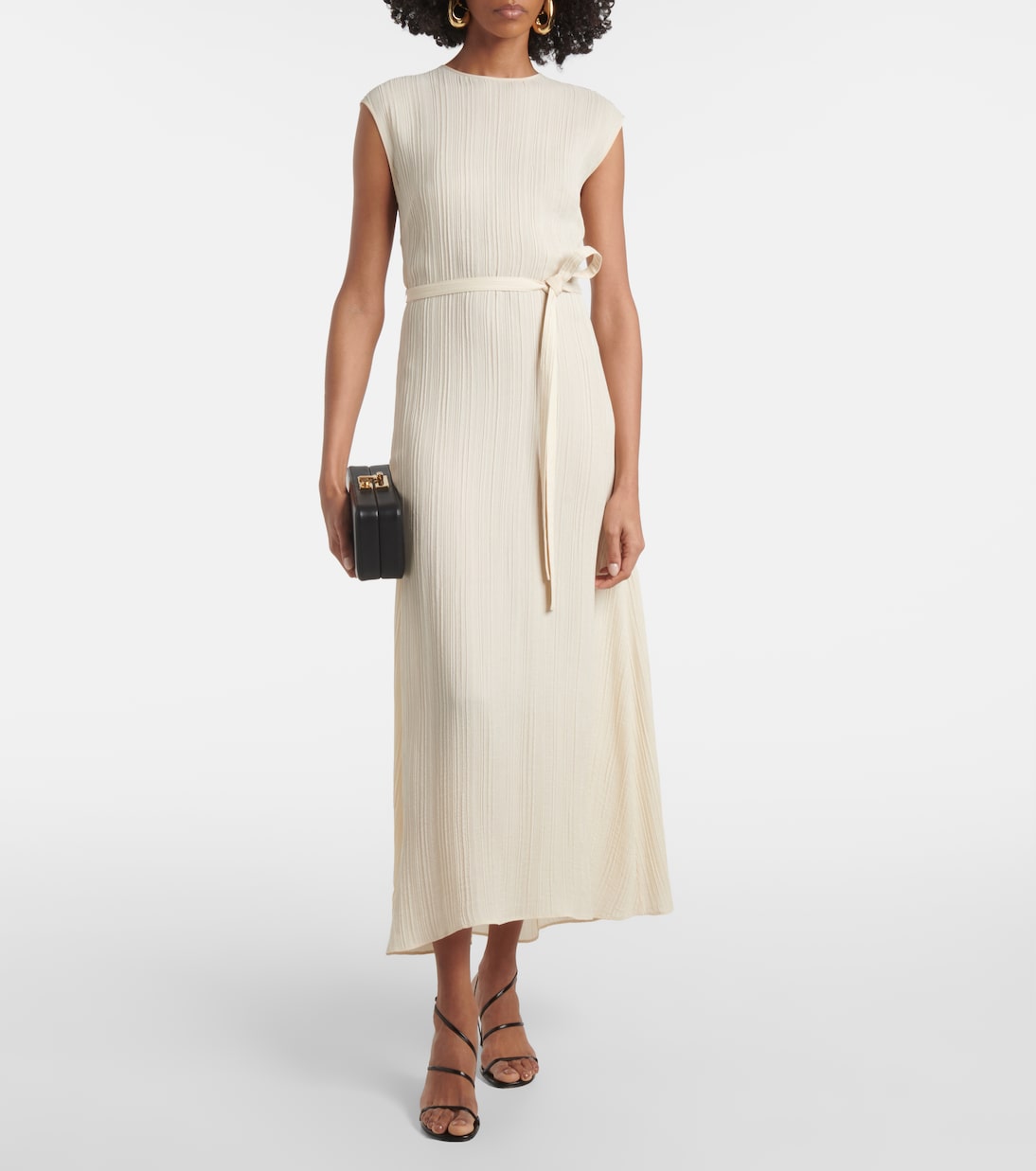 Garnier pleated jacquard midi dress | Joseph