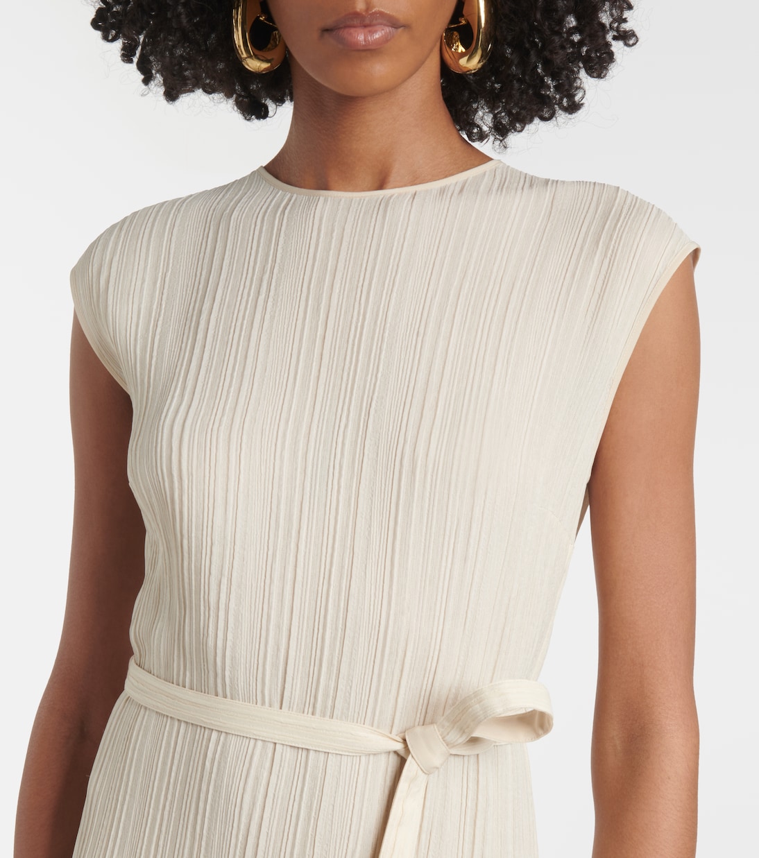 Garnier pleated jacquard midi dress | Joseph