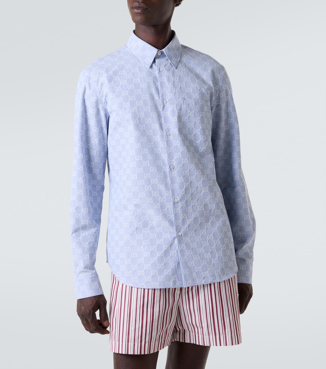 Hemd GG aus Baumwolle und Seide | Gucci