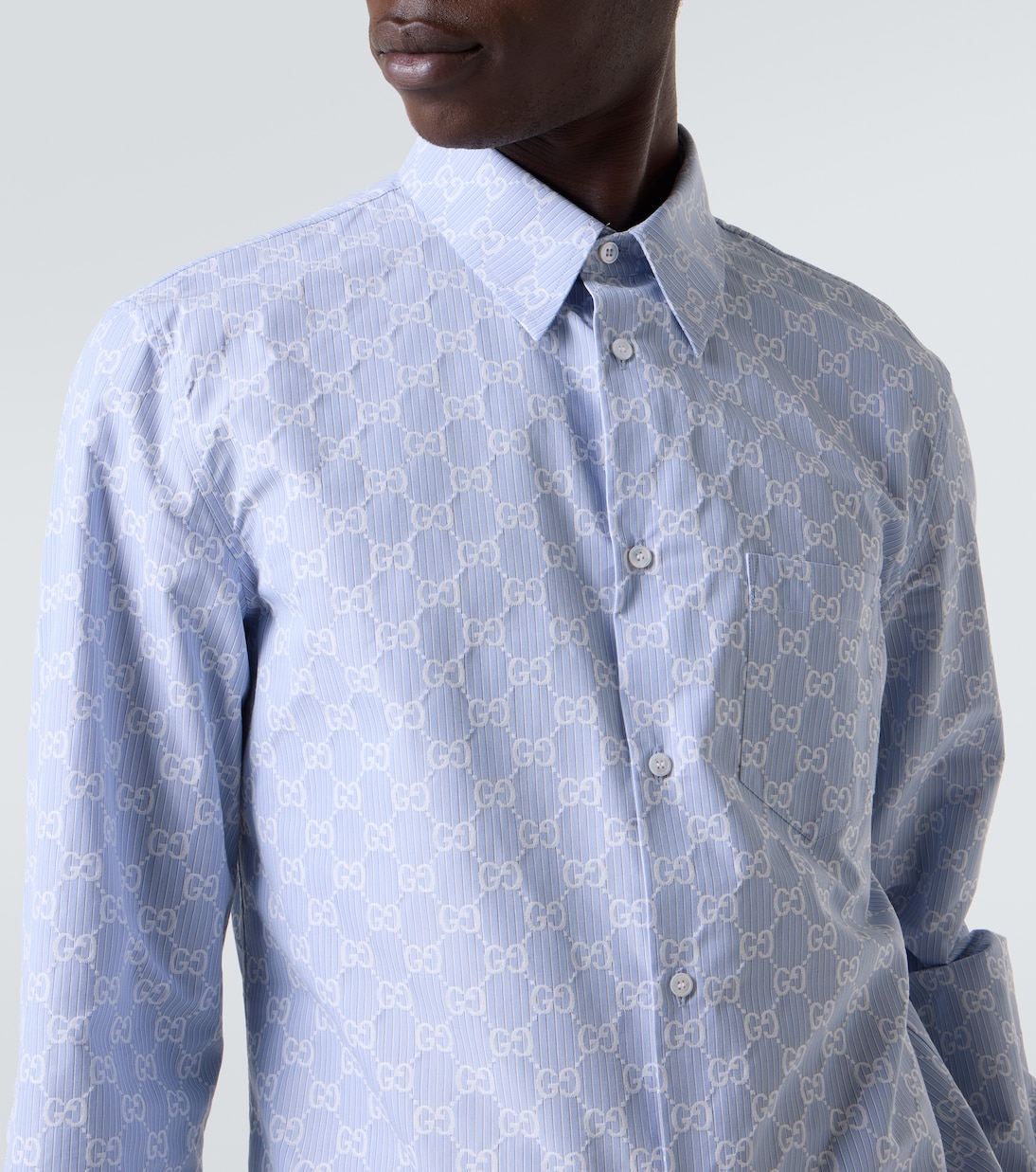 Hemd GG aus Baumwolle und Seide | Gucci