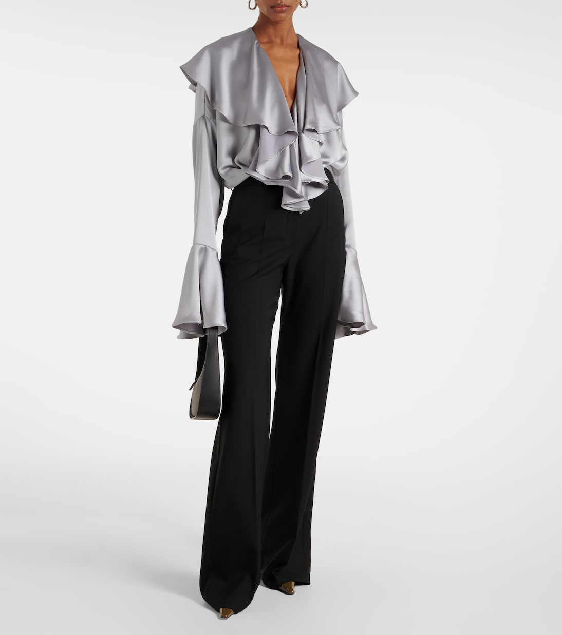 Ruffled satin bodysuit | Norma Kamali