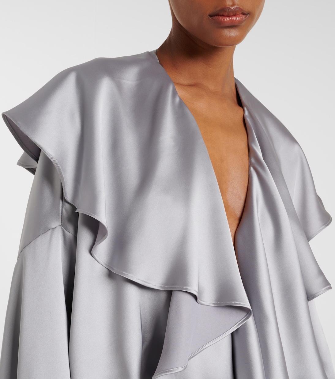 Ruffled satin bodysuit | Norma Kamali