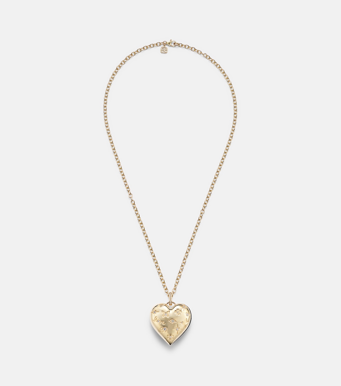 Puffy Icon Heart 14kt gold pendant with diamonds  | Sydney Evan