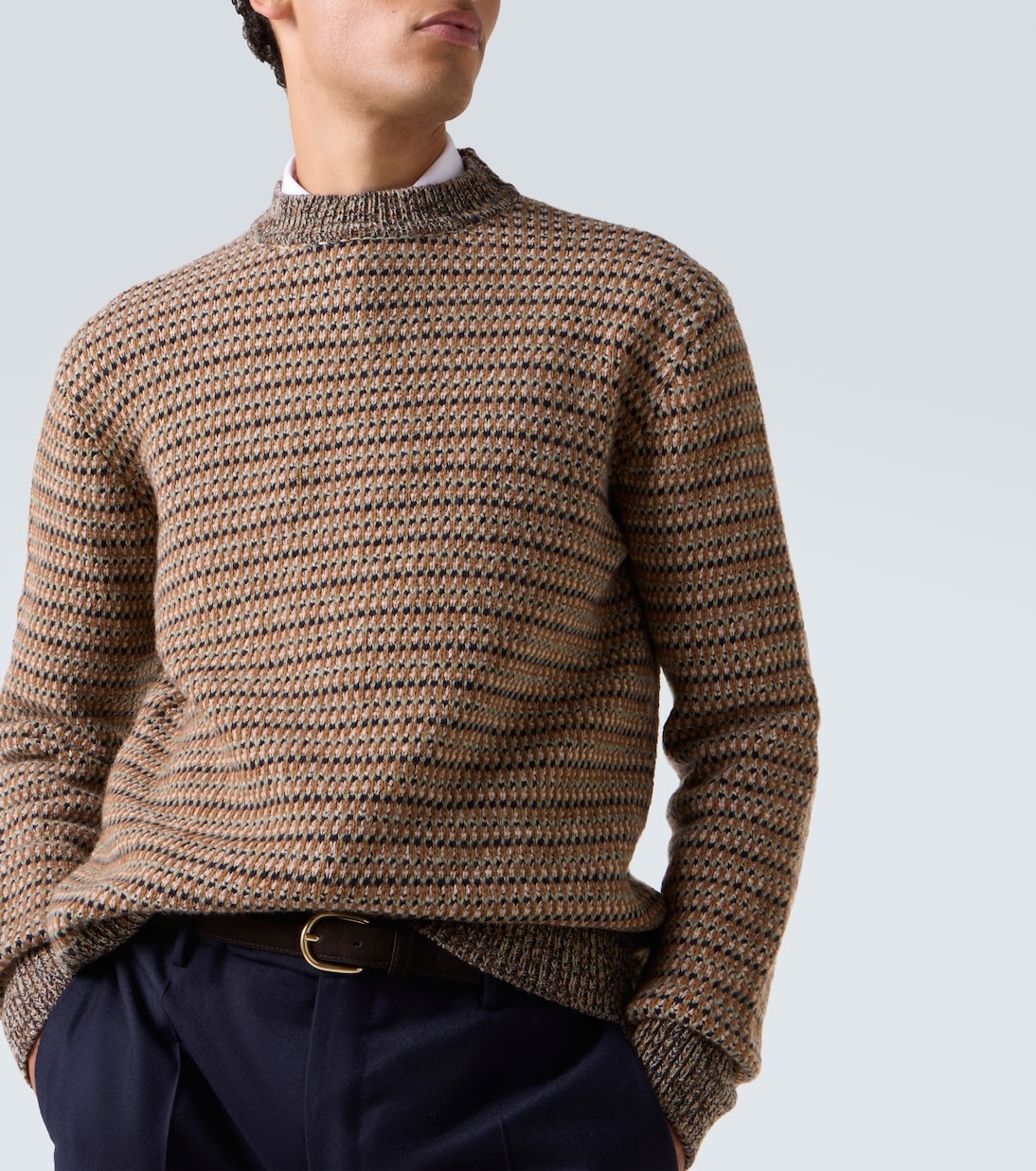 Virgin wool striped sweater | Slowear