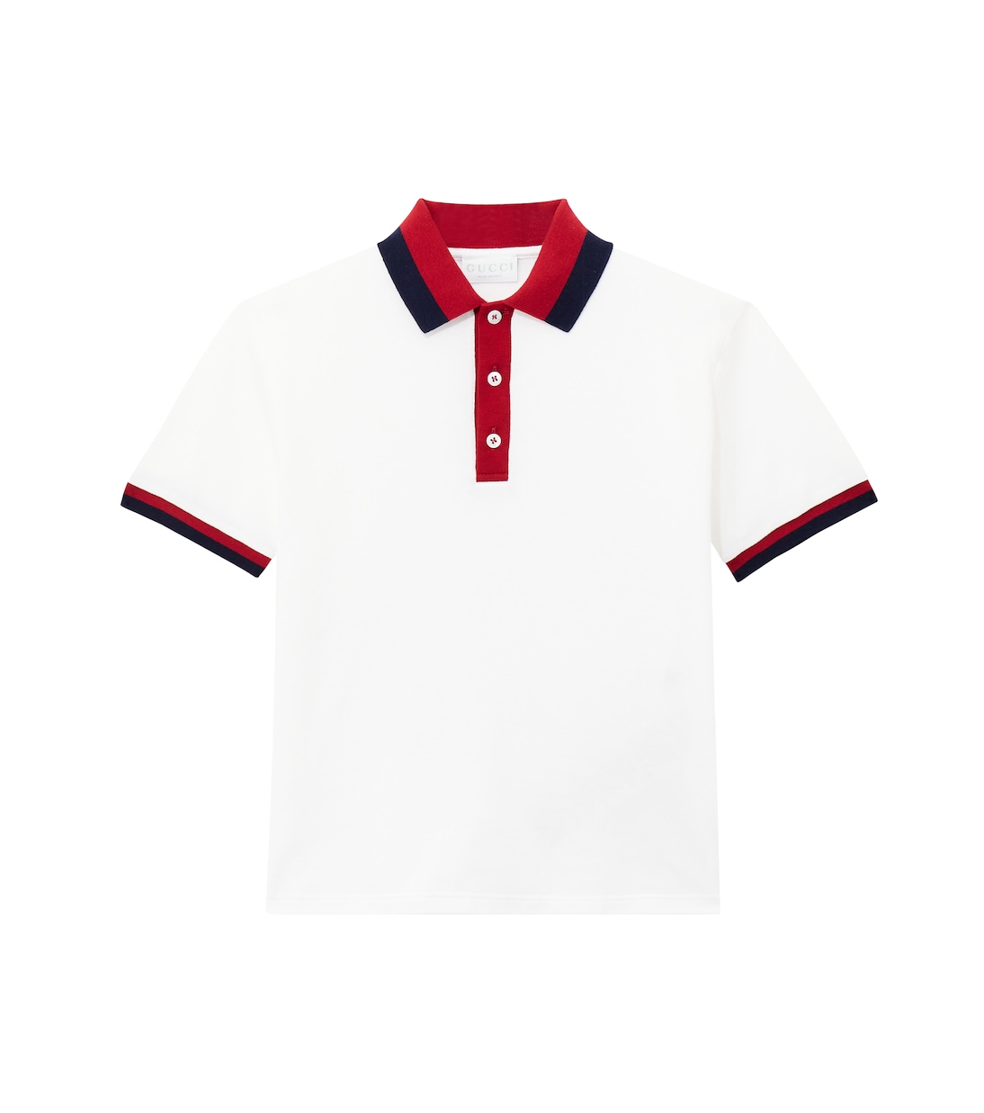 Web Stripe cotton-blend polo shirt | Gucci Kids