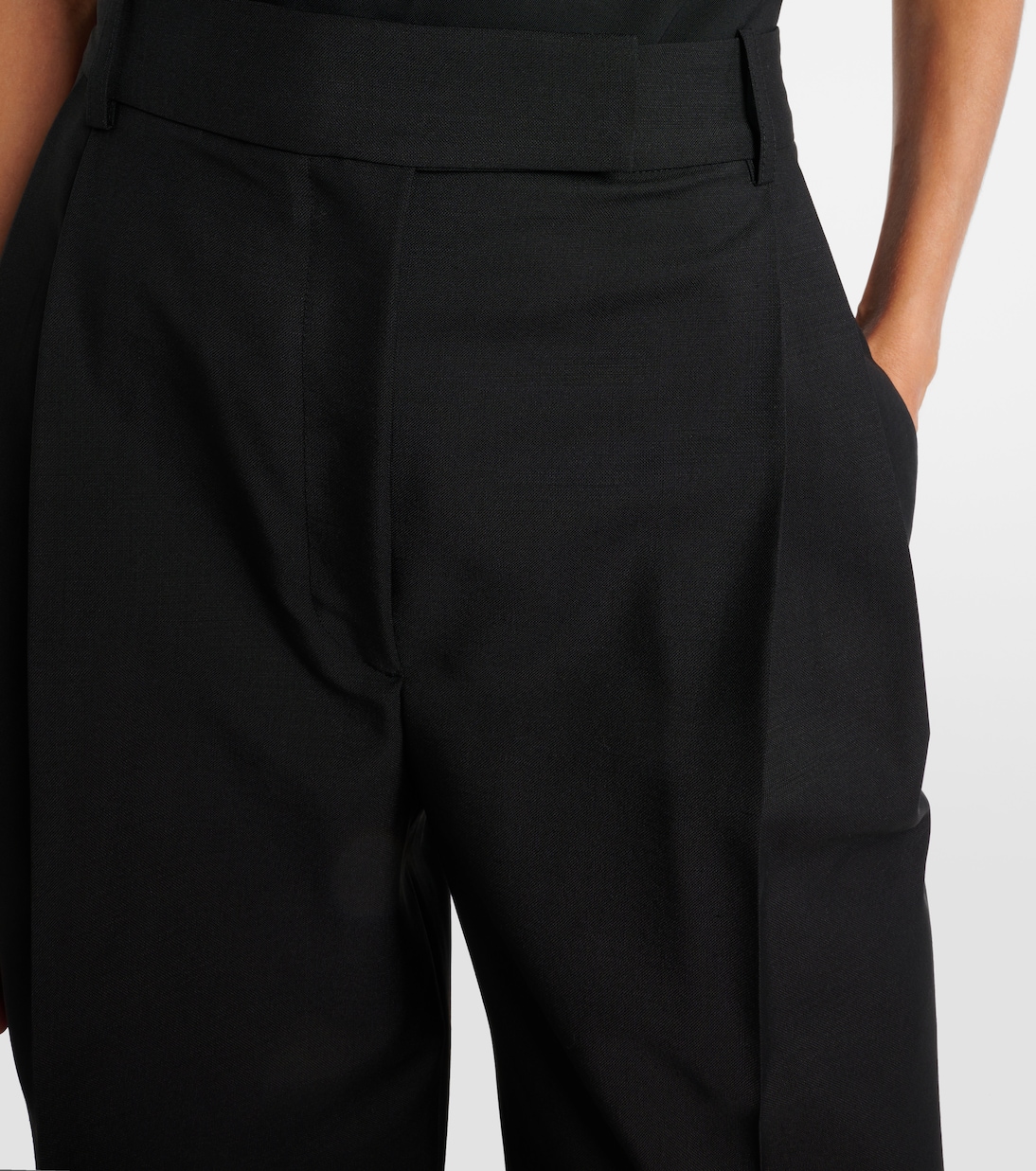 Pleated wool and mohair wide-leg pants | Róhe