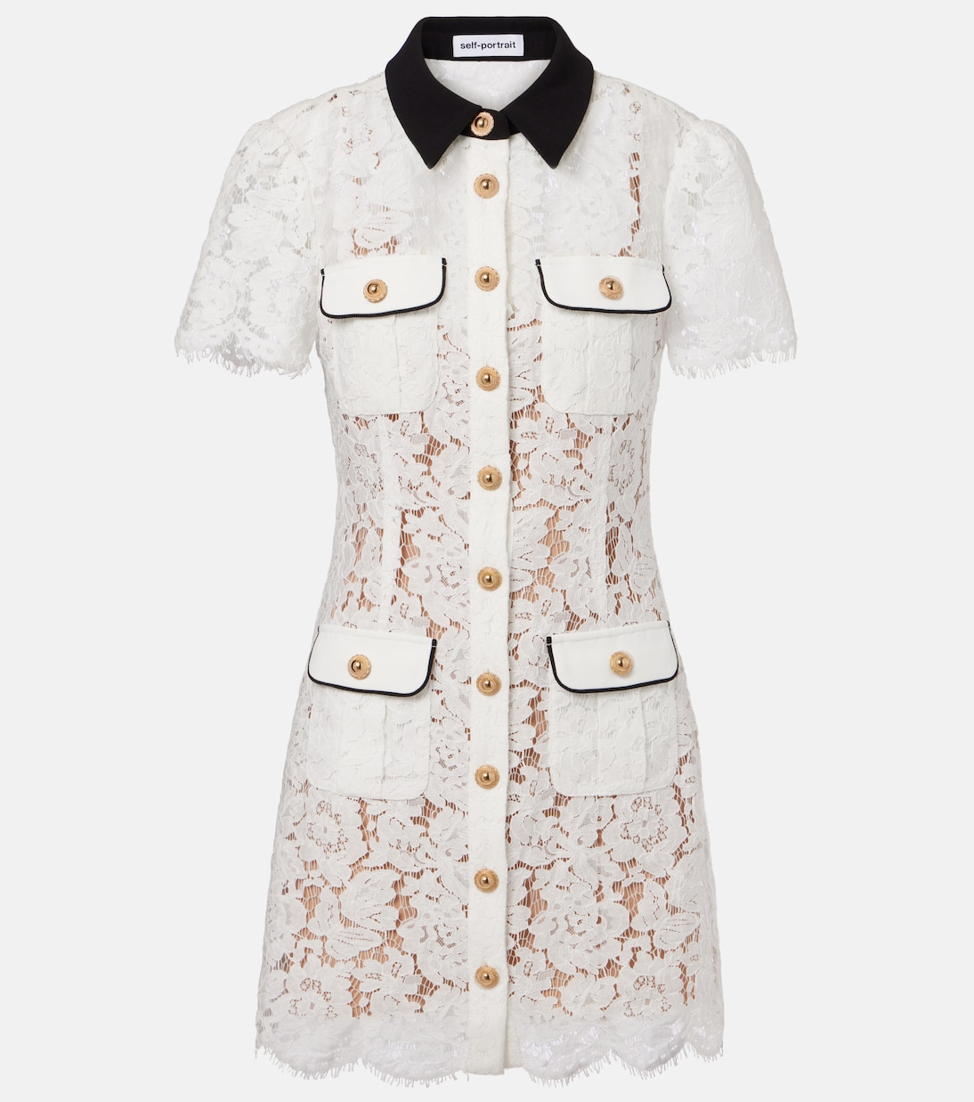فستان قصير من الدانتيل | Self-Portrait
