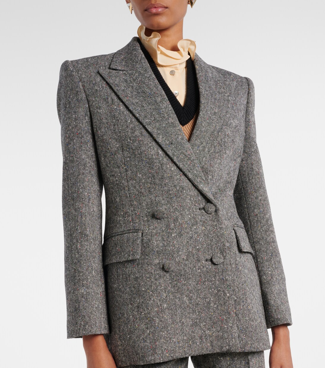 Double-breasted wool-blend blazer | Valentino