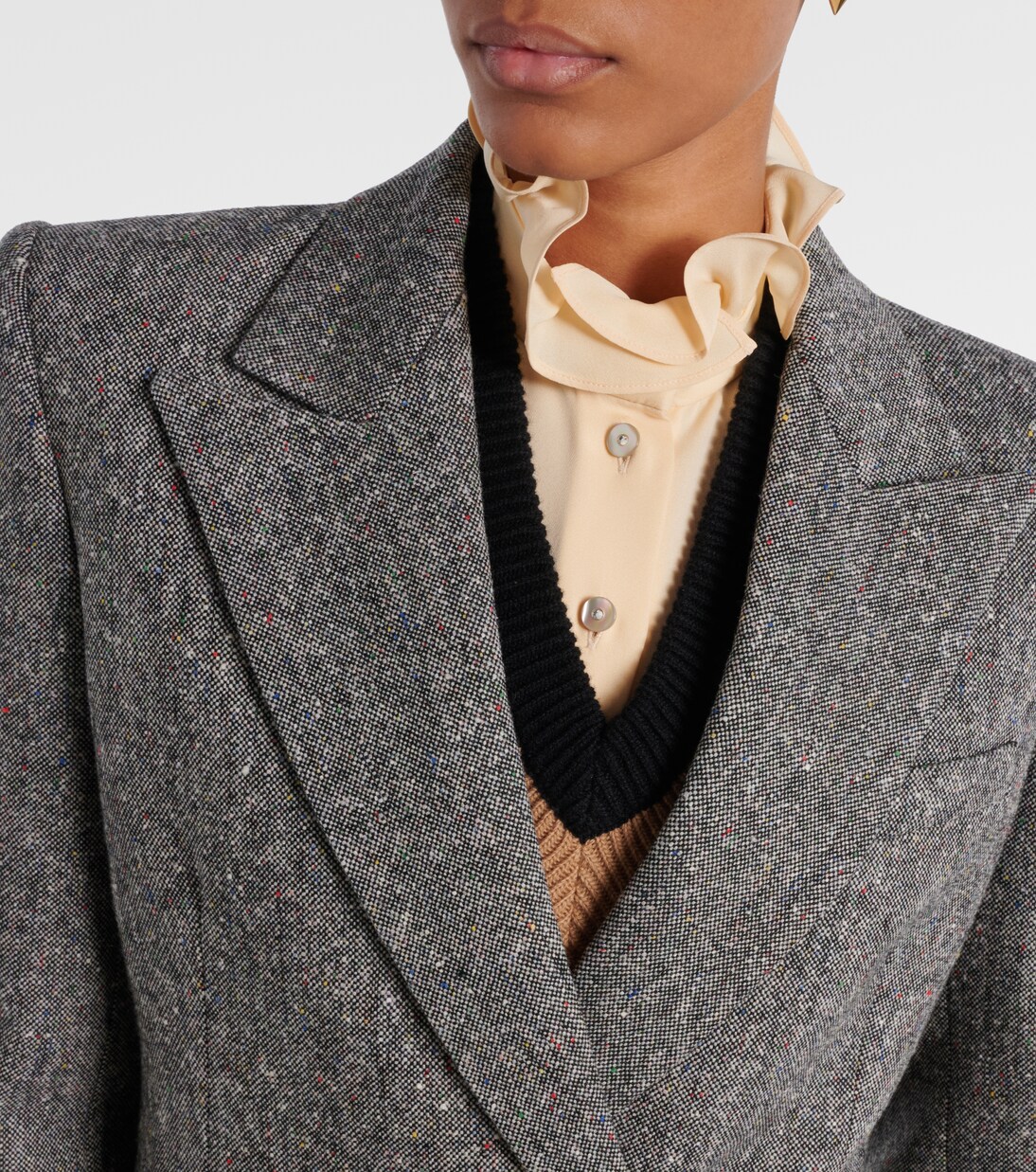 Double-breasted wool-blend blazer | Valentino
