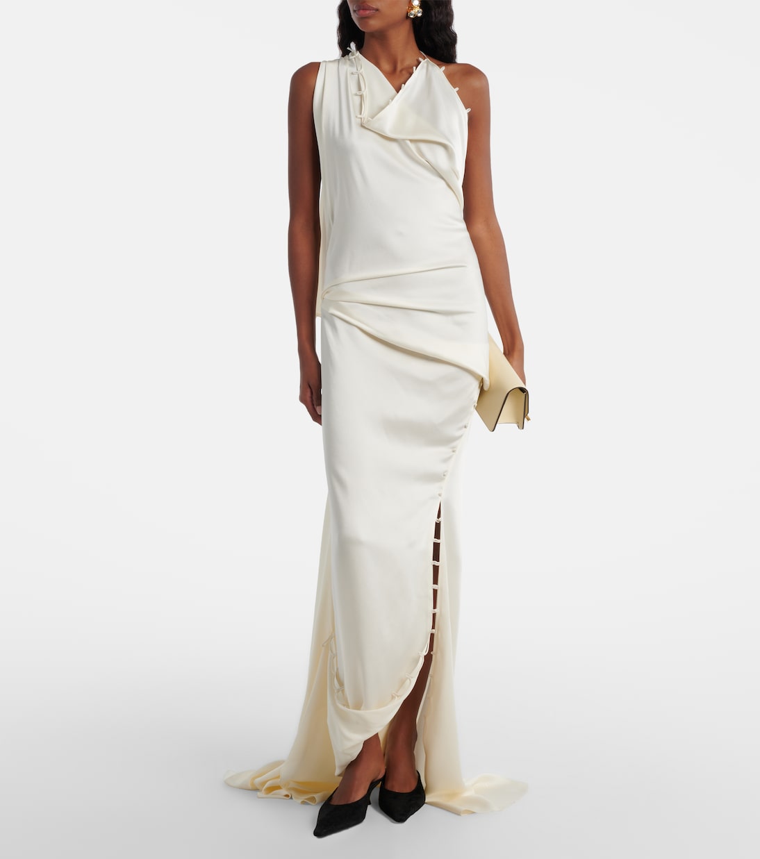 Draped crêpe satin gown | Victoria Beckham