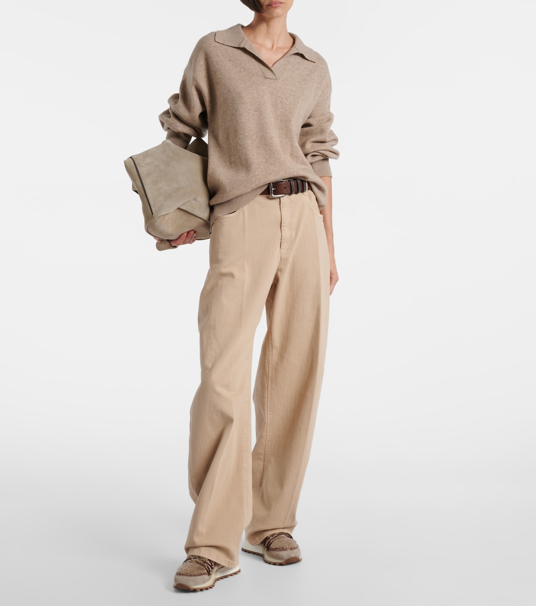 Shearling-lined suede sneakers | Brunello Cucinelli