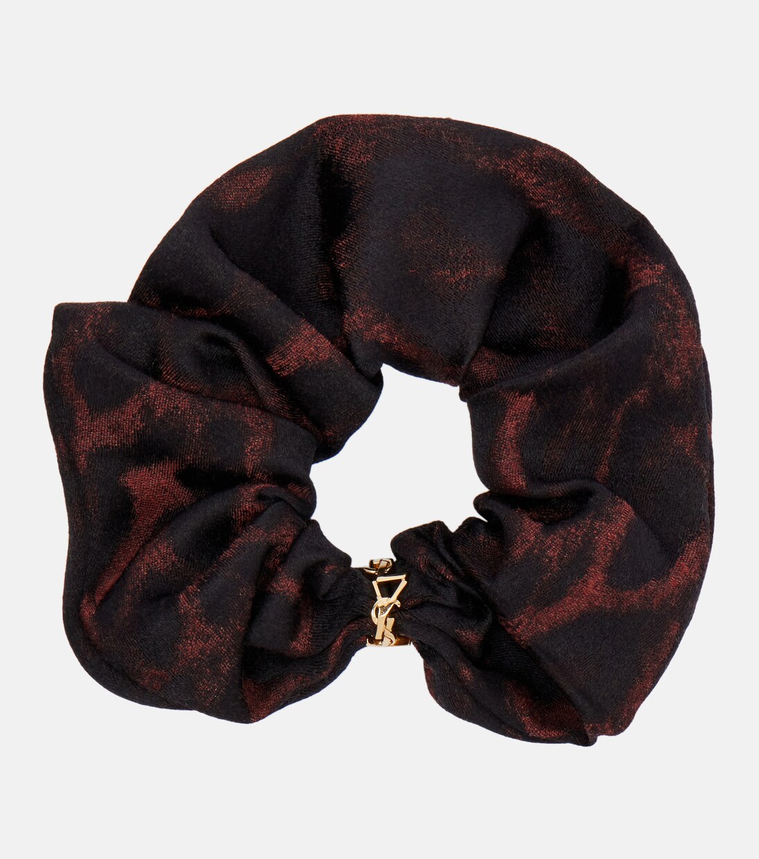 Printed silk and cashmere scrunchie | Saint Laurent