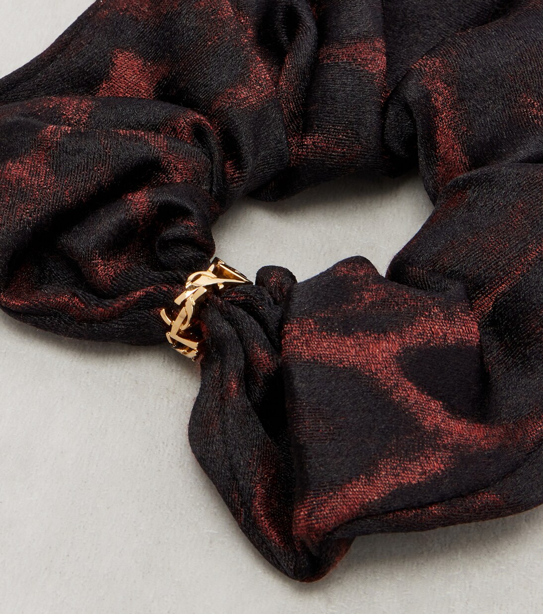 Printed silk and cashmere scrunchie | Saint Laurent