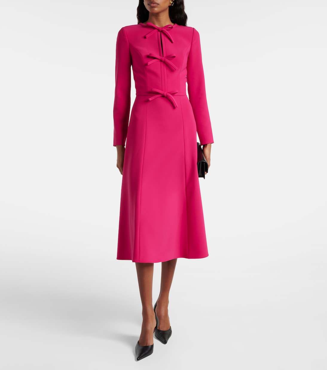 Bow-detail crêpe midi dress | Carolina Herrera