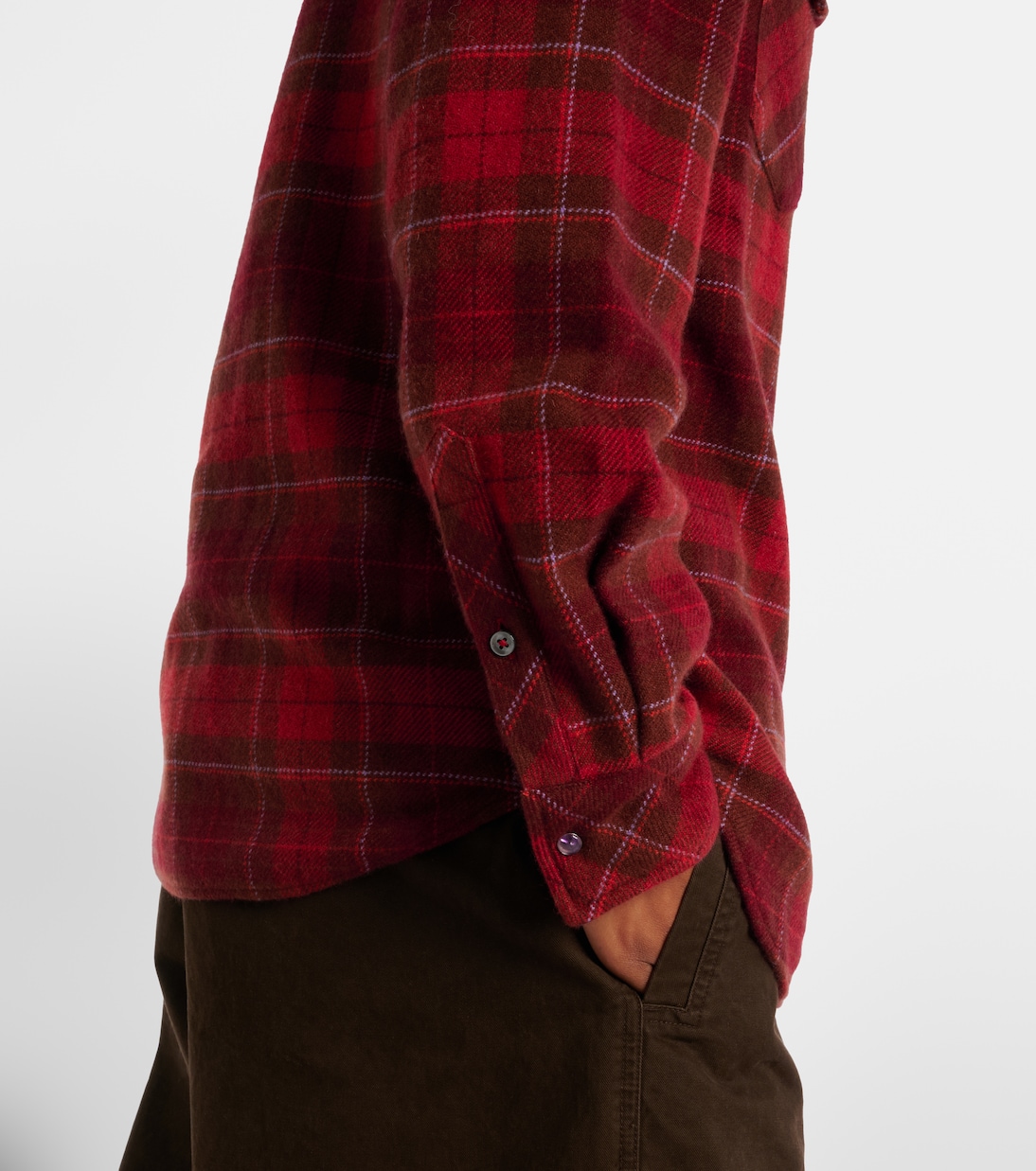 Love Tartan cashmere shirt with amethyst | God's True Cashmere