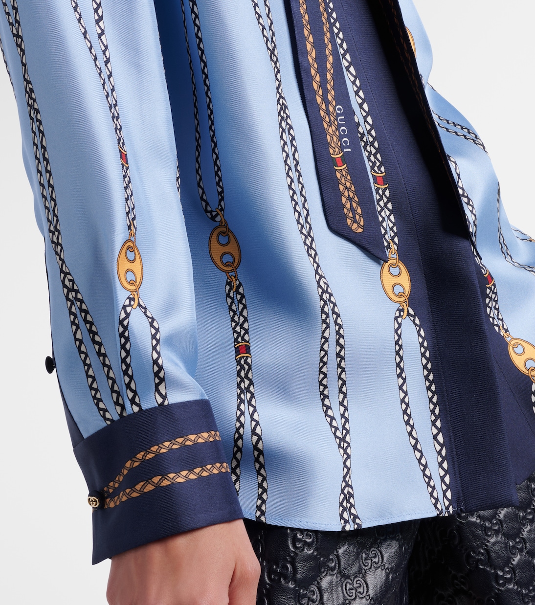 Bedruckte Schluppenbluse aus Seiden-Twill | Gucci