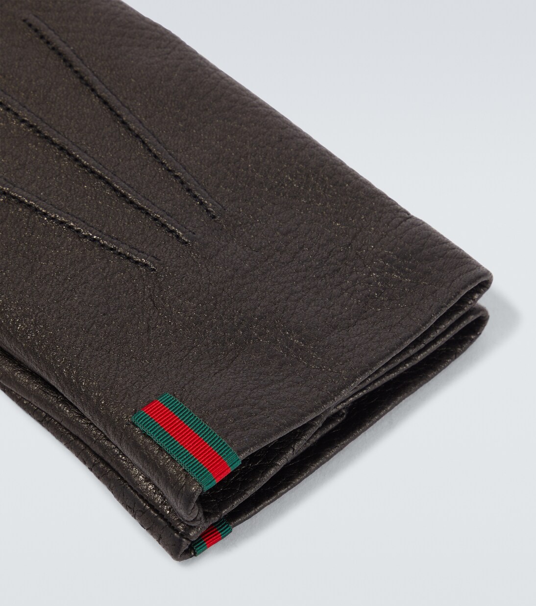 Web Stripe leather gloves | Gucci