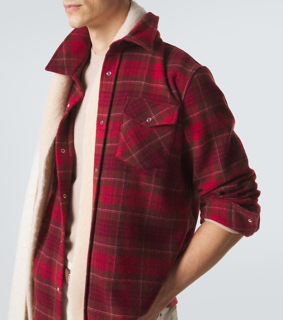 Love cashmere shirt with amethyst | God's True Cashmere