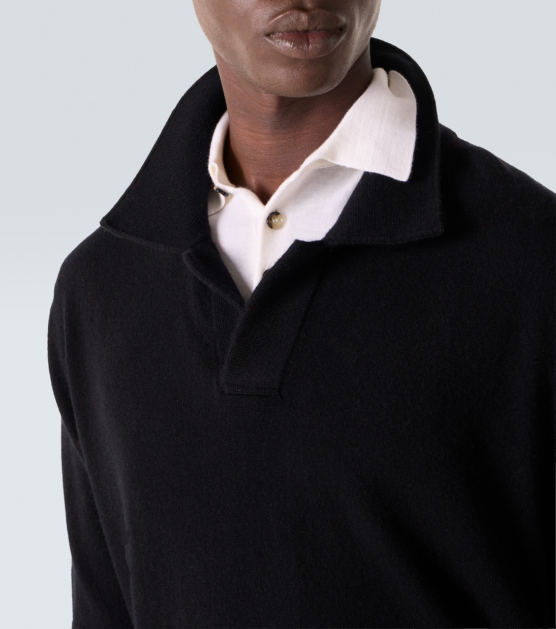 Wool and cashmere polo sweater | Allude