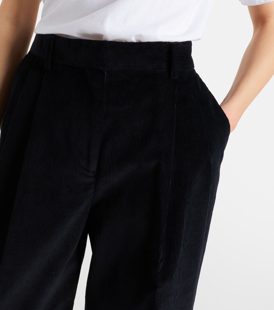 Weite Hose Deep Pleat aus Baumwoll-Cord | Toteme