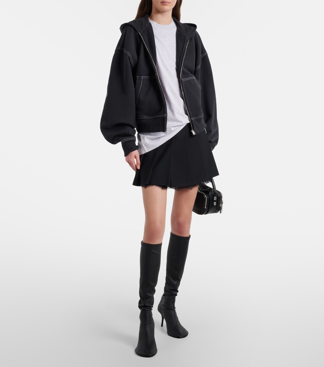 T-shirt rayé en coton à logo | Acne Studios