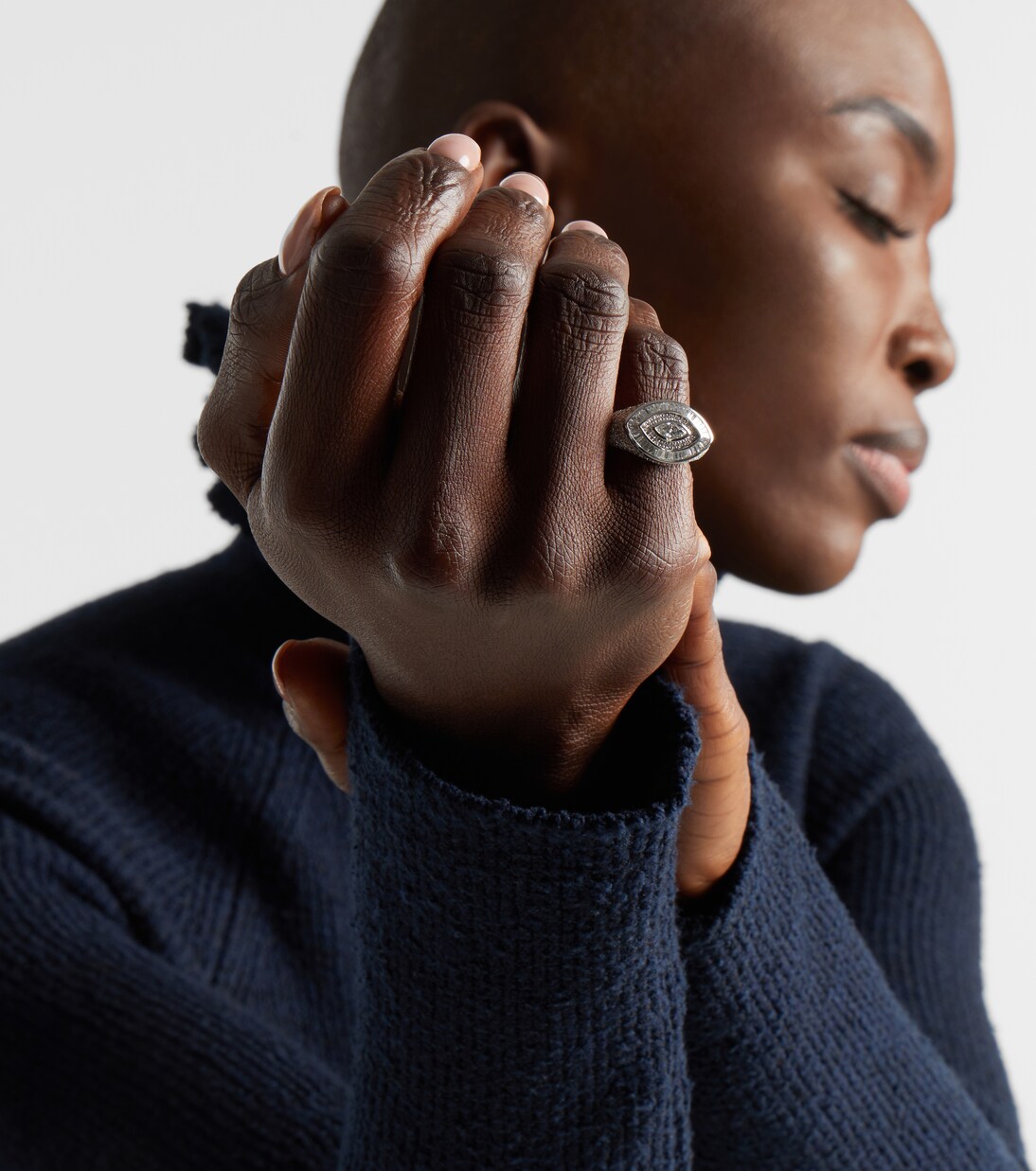 Bague d'auriculaire en or blanc 18 ct (750/1000) avec diamants | Shay Jewelry