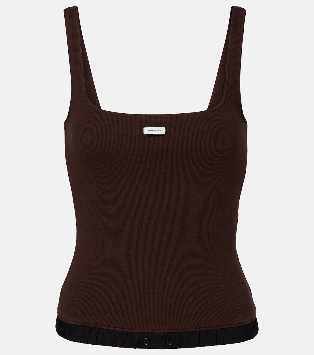 Lounge ribbed-knit cotton-blend tank top | Entire Studios