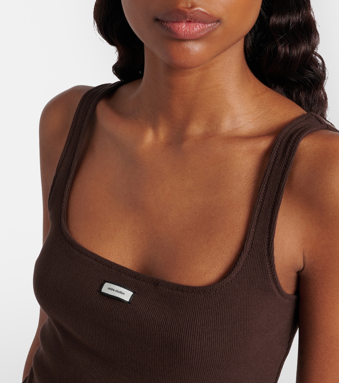 Lounge ribbed-knit cotton-blend tank top | Entire Studios