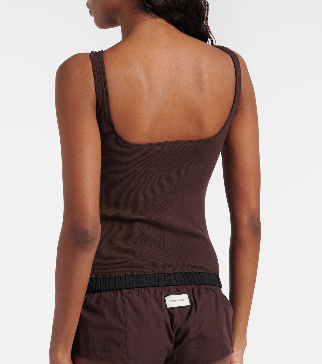Lounge ribbed-knit cotton-blend tank top | Entire Studios