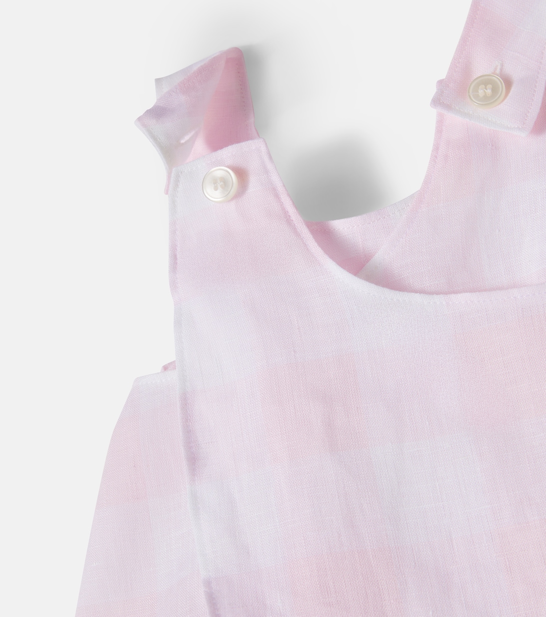 Baby checked linen dress and bloomers set | Il Gufo