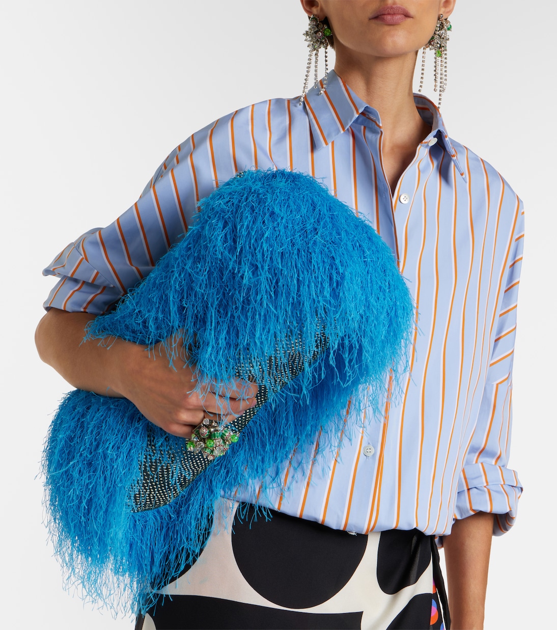 Small leather-trimmed crossbody bag | Dries Van Noten