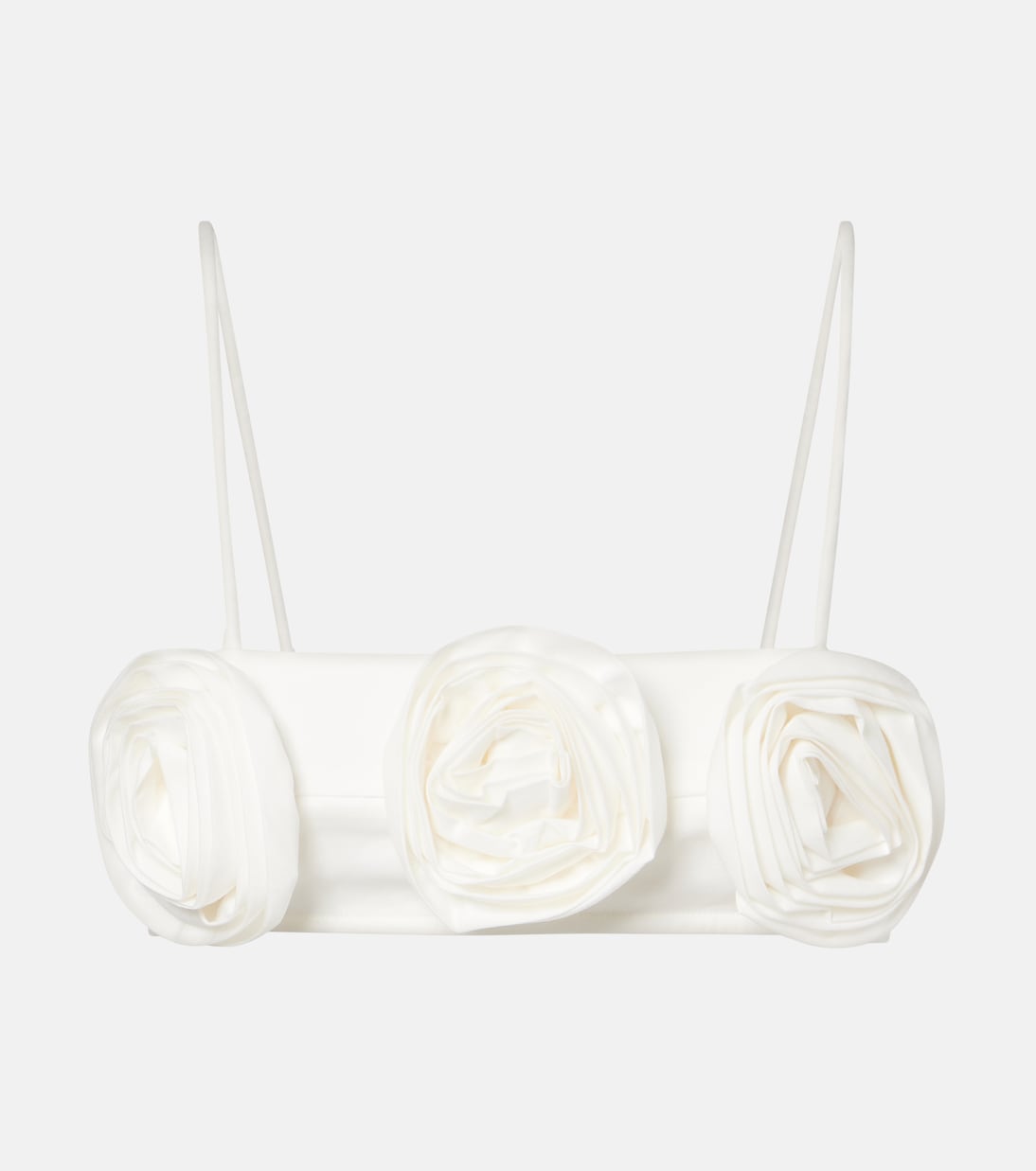 Floral-appliqué cotton-blend bandeau top | Adriana Degreas