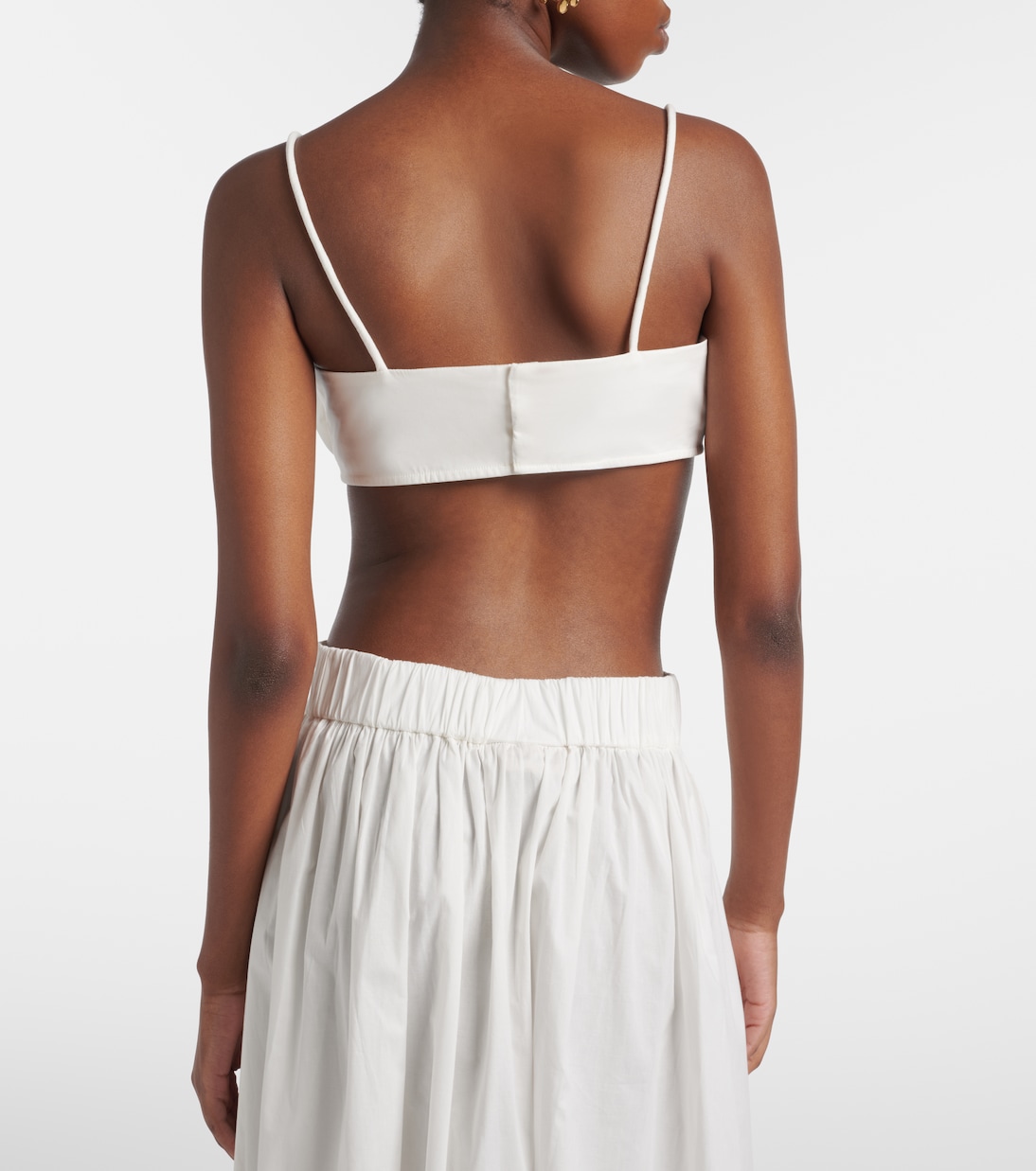 Floral-appliqué cotton-blend bandeau top | Adriana Degreas