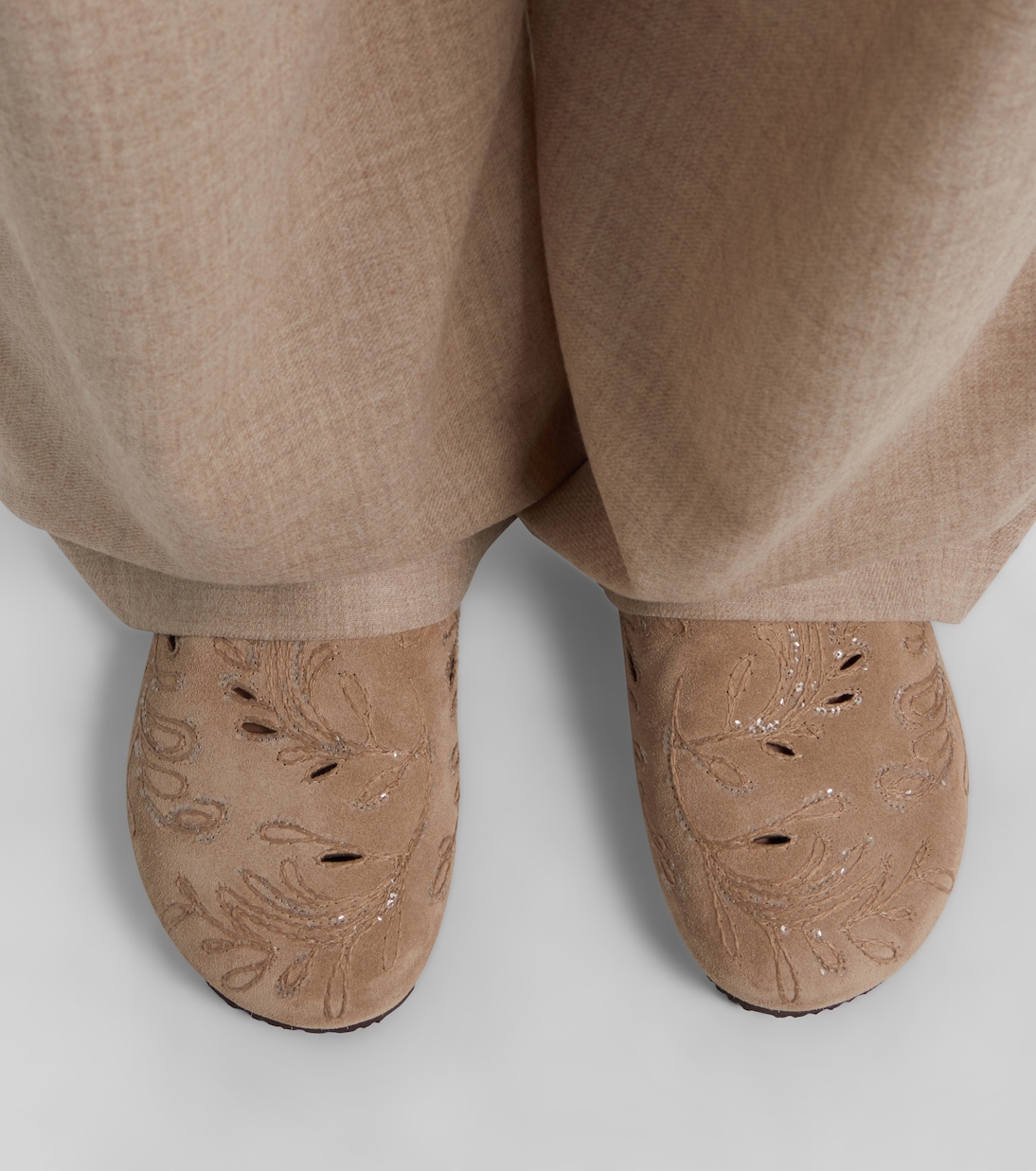 Sequined suede slides | Brunello Cucinelli