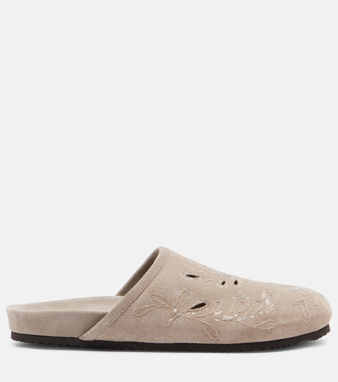 Sequined suede slides | Brunello Cucinelli