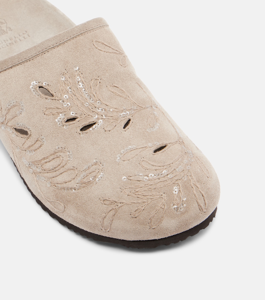 Sequined suede slides | Brunello Cucinelli